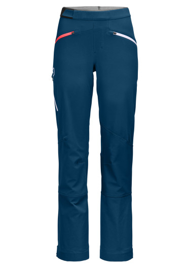 detail Dámské lyžařské kalhoty Ortovox Col Becchei Pants W Petrol Blue