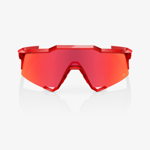 detail 100% SPEEDCRAFT - Gloss Translucent Red - Hiper Red Mirror lens Sports Glasses