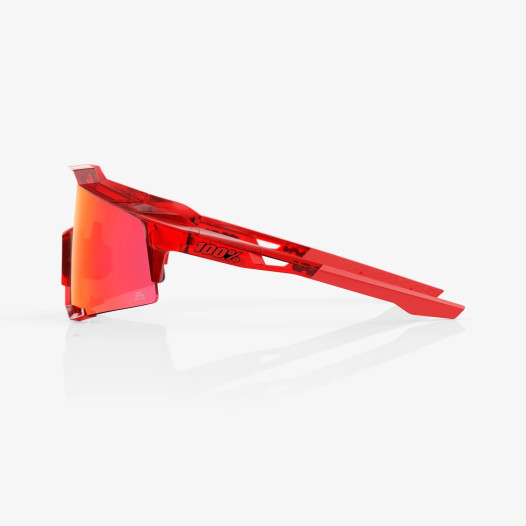 detail 100% SPEEDCRAFT - Gloss Translucent Red - Hiper Red Mirror lens Sports Glasses