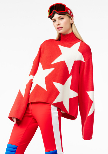 detail Goldbergh Rising Star Long Sleeve Knit Sweater Flame