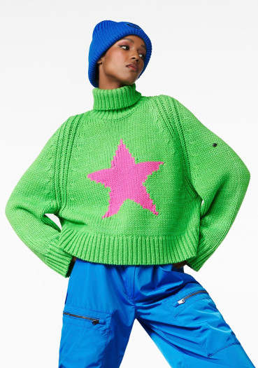 detail Goldbergh Beauty Long Sleeve Knit Sweater flash green