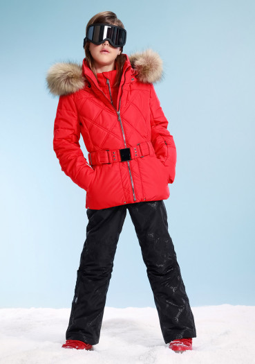 detail Children's jacket Poivre Blanc W23-1003-JRGL/A Ski Jacket Scarlet Red 