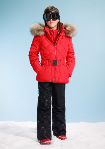 detail Children's jacket Poivre Blanc W23-1003-JRGL/A Ski Jacket Scarlet Red 