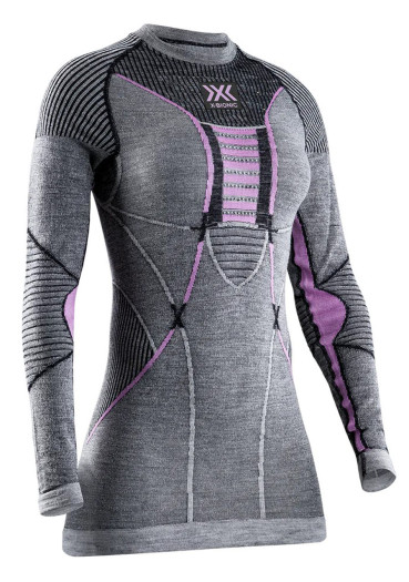 detail X-BIONIC® Merino Shirt LG SL Wmn B343 – Black/Grey/Magnolia