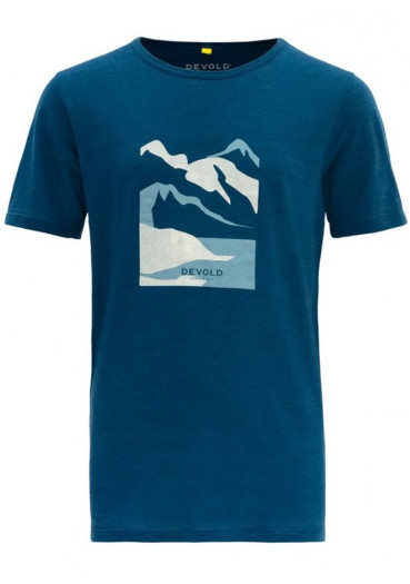 detail Dětské tričko Devold Molnes Merino Tee Jr Skydiver Dark