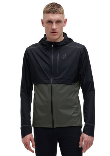 detail On Running Weather Jacket,Black/Shadow