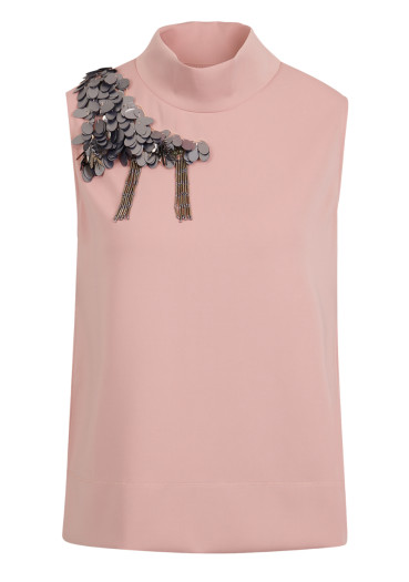 detail Women's T-shirt Sportalm 1812529720 Mauve Chalk
