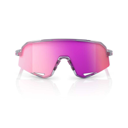 detail 100% SLENDALE Sunglasses – Polished Translucent Grey / Purple Multilayer Mirror Lens