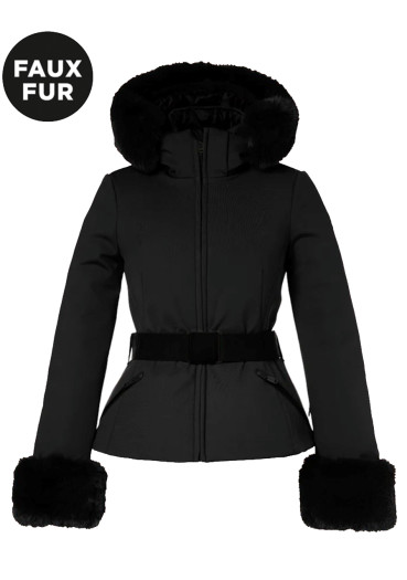 detail Women's Jacket Goldbergh Giselle Faux Border Ski Jacket Black