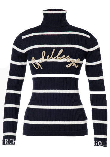 detail Goldbergh Mimi Long Sleeve Knit Sweater Breton Stripe Blue/Cream