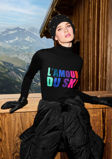 detail Women's Sweater Goldbergh Amour Long Sleeve Knit Sweater Black