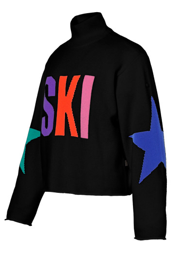 detail Women's Sweater Goldbergh Calore Long Sleeve Knit Sweater Black