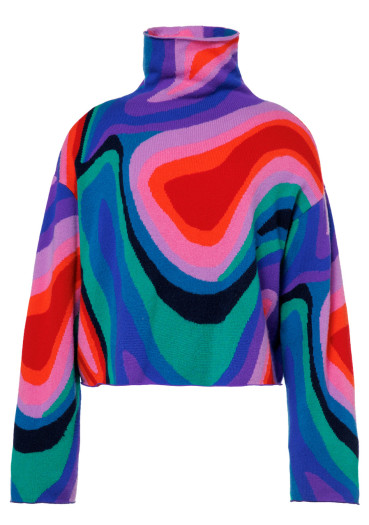 detail Women's Sweater Goldbergh Marbre Long Sleeve Knit Sweater Absinthe Rainbow