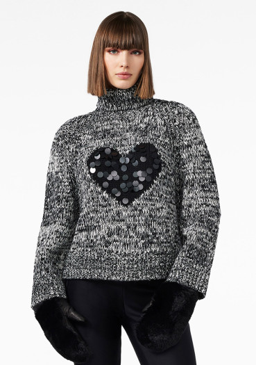 detail Women's Sweater Goldbergh Aimee Long Sleeve Knit Sweater Black/Cream
