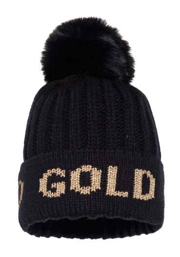 detail Goldbergh Hodd Beanie Black/Gold