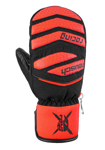 detail Dětské závodní rukavice Reusch Worldcup Warrior Prime R-TEX® XT Junior Mitten - Black/Fluo Red