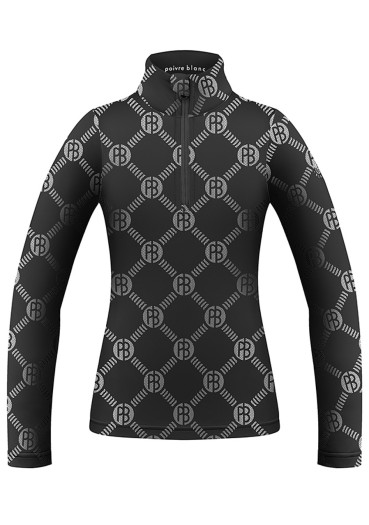 detail Kids' turtleneck Poivre Blanc W24-1940-Jrgl Base Layer Shirt Monogram Black