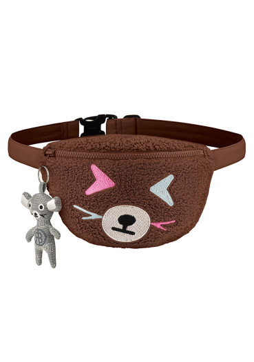 detail Dámská ledvinka Poivre Blanc W24-9190-Bbgl Sherpa Waist Bag Choco Brown
