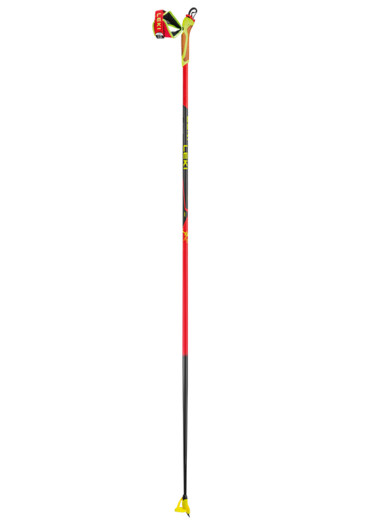 detail Leki HRC max FRT bright red-neonyellow-carbon structure