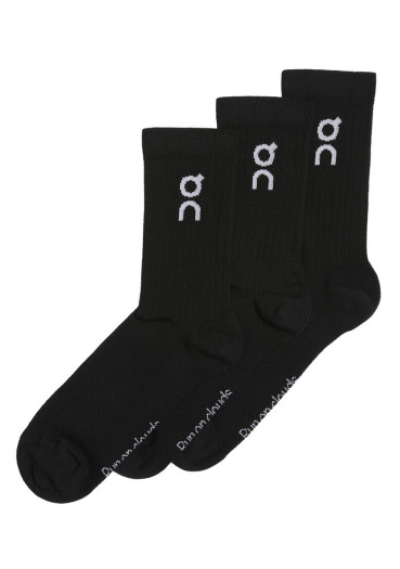 detail On Running Logo Sock 3-Pack, Black