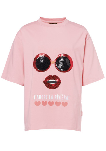 detail Goldbergh Soleil Short Sleeve Top Salmon Rose