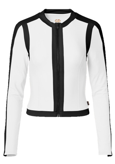 detail Women's swim shirt Goldbergh Splash Long Sleeve Zip Ras White