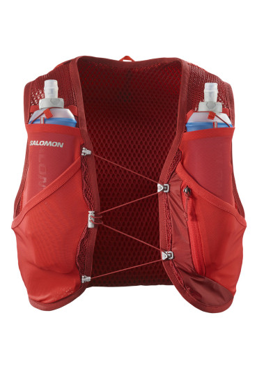 detail Running Vest Salomon Active Skin 8 Set Red Dahlia/High Risk R