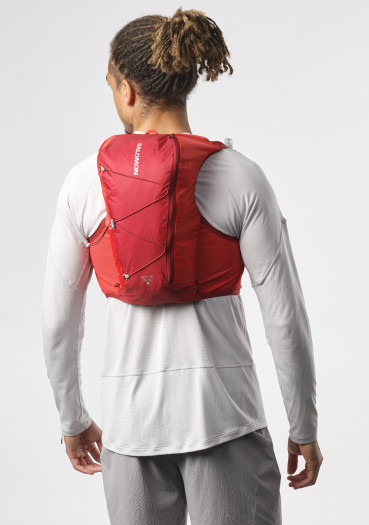 detail Running Vest Salomon Active Skin 8 Set Red Dahlia/High Risk R