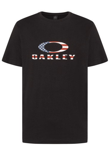 detail Men's Oakley O Bark 2.0 Tee Black/American Flag 01V – English Product Description