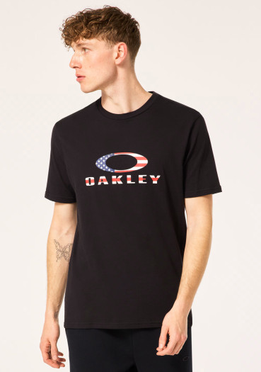 detail Men's Oakley O Bark 2.0 Tee Black/American Flag 01V – English Product Description