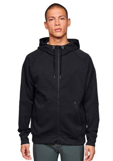 detail On Running Zipped Hoodie,Black