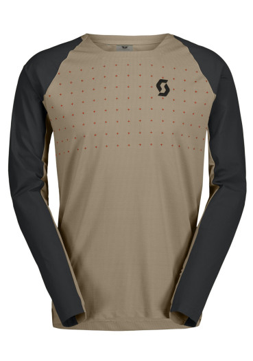 detail Scott Men’s Trail Vertic Pro LS Jersey – Toast Beige/Black