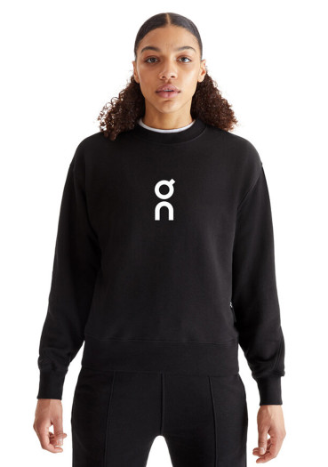 detail Women's Sweatshirt On Running Club Crew – Black