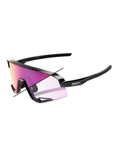 detail Sunglasses 100% Slendale-Gloss Black-Photochromic Purple Mirror