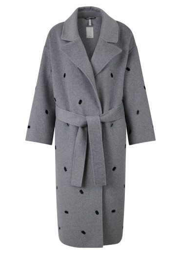 detail Women's coat Sportalm Airy 100216 Grey Melange Dark (58)