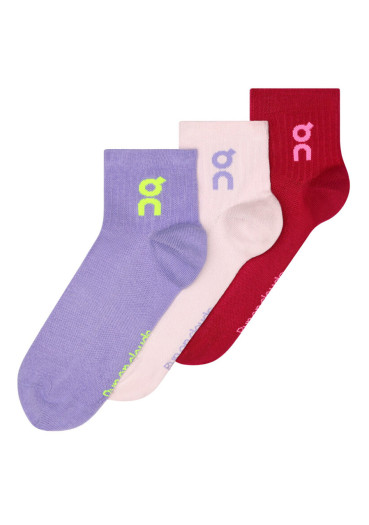 detail On Running Logo Sock Mid 3P, Orchid/Comet