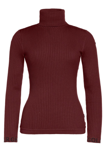 detail Women's Turtleneck Goldbergh Mira Long Sleeve Knit Sweater Vino Rosso