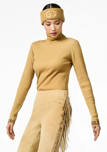 detail Women's Turtleneck Goldbergh Mira Long Sleeve Knit Sweater Caramello