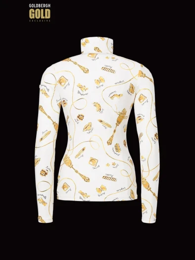 detail Women's Ski Top Goldbergh Farfalle Ski Pully La Pasta Dorata Cream