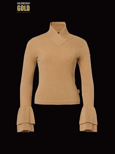 detail Women’s Sweater Goldbergh Fiori Long Sleeve Knit Sweater Caramello