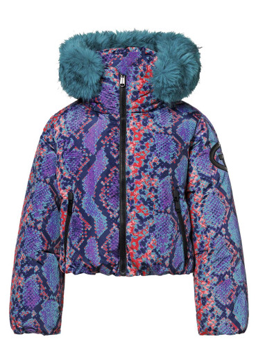 detail Goldbergh Lucinda Women’s Ski Jacket Faux Border Snake Turquoise