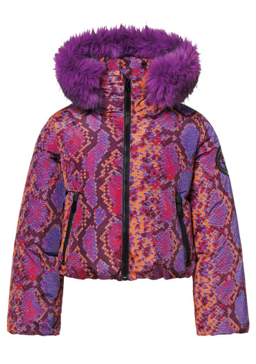 detail Goldbergh Lucinda Women's Ski Jacket Faux Border Snake Pink
