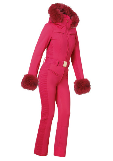 detail Goldbergh Angele Women's Ski Suit Faux Border Italian Rose
