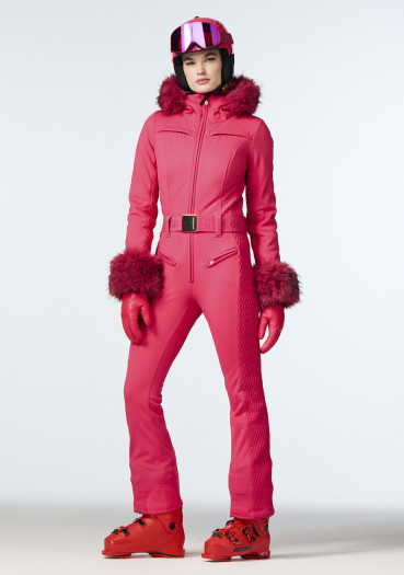detail Goldbergh Angele Women's Ski Suit Faux Border Italian Rose