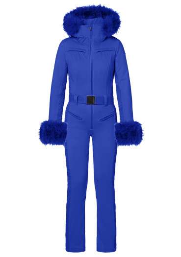 detail Goldbergh Angele Women's Ski Suit Faux Border Dazzling Blue