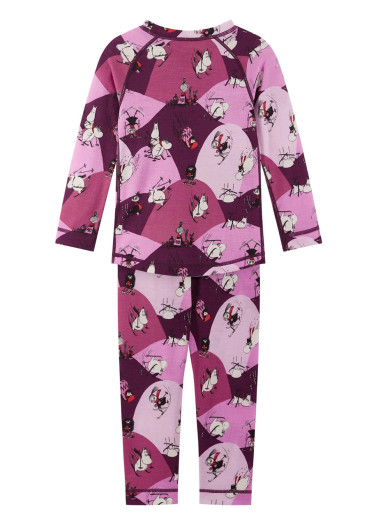 detail Reima Moomin Trivsam Rose pink children's functional underwear set