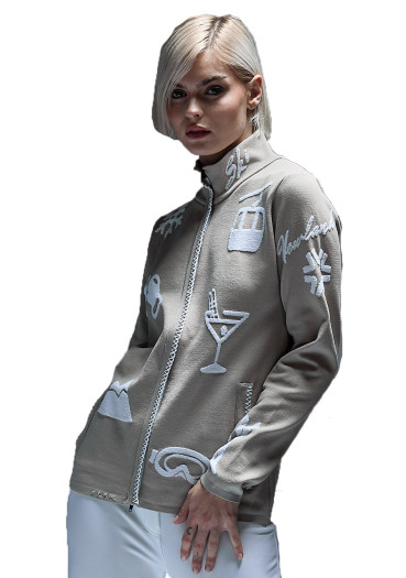 detail Newland N4 6872/0097 Lady Full Zip Stone/White