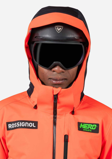 detail Men's jacket Rossignol-HERO LARGE INSULATED JKT-NEON RED