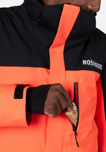 detail Men's jacket Rossignol-HERO LARGE INSULATED JKT-NEON RED