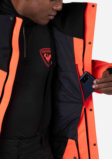 detail Men's jacket Rossignol-HERO LARGE INSULATED JKT-NEON RED